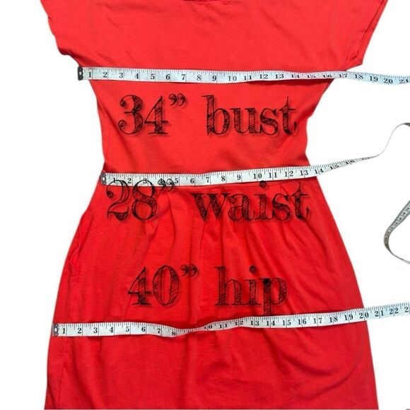 Silence + Noise Orange- Red Dolman Sleeve Mini Sundress Sz S - Picture 8 of 12